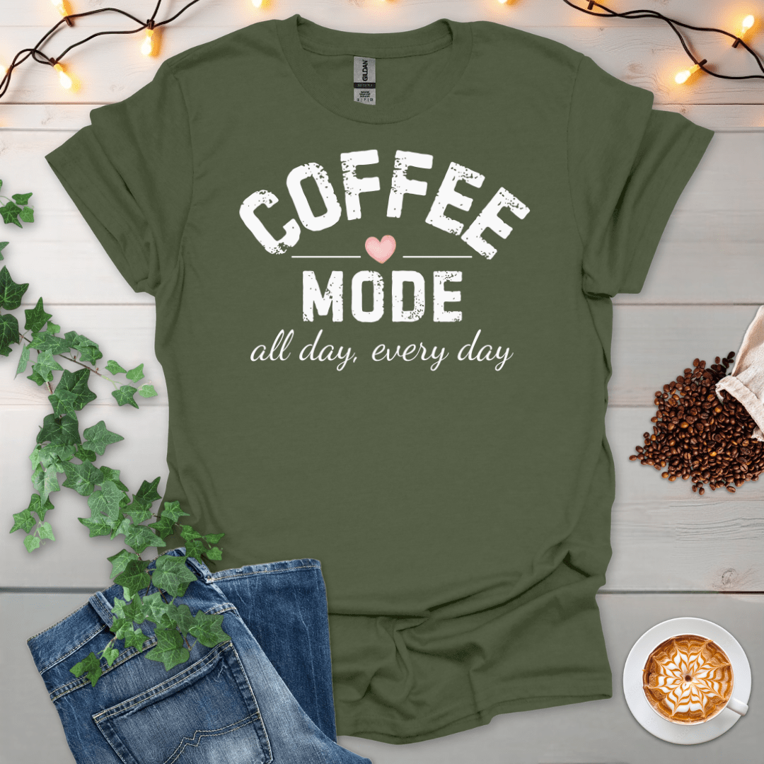 Coffee Mode Heart T-Shirt