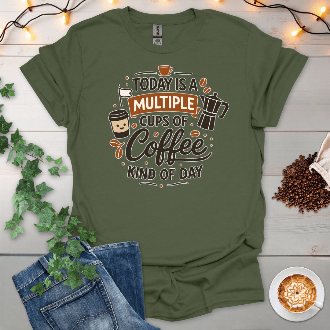 Multiple Cups Of Coffee Kind Of Day T-Shirt