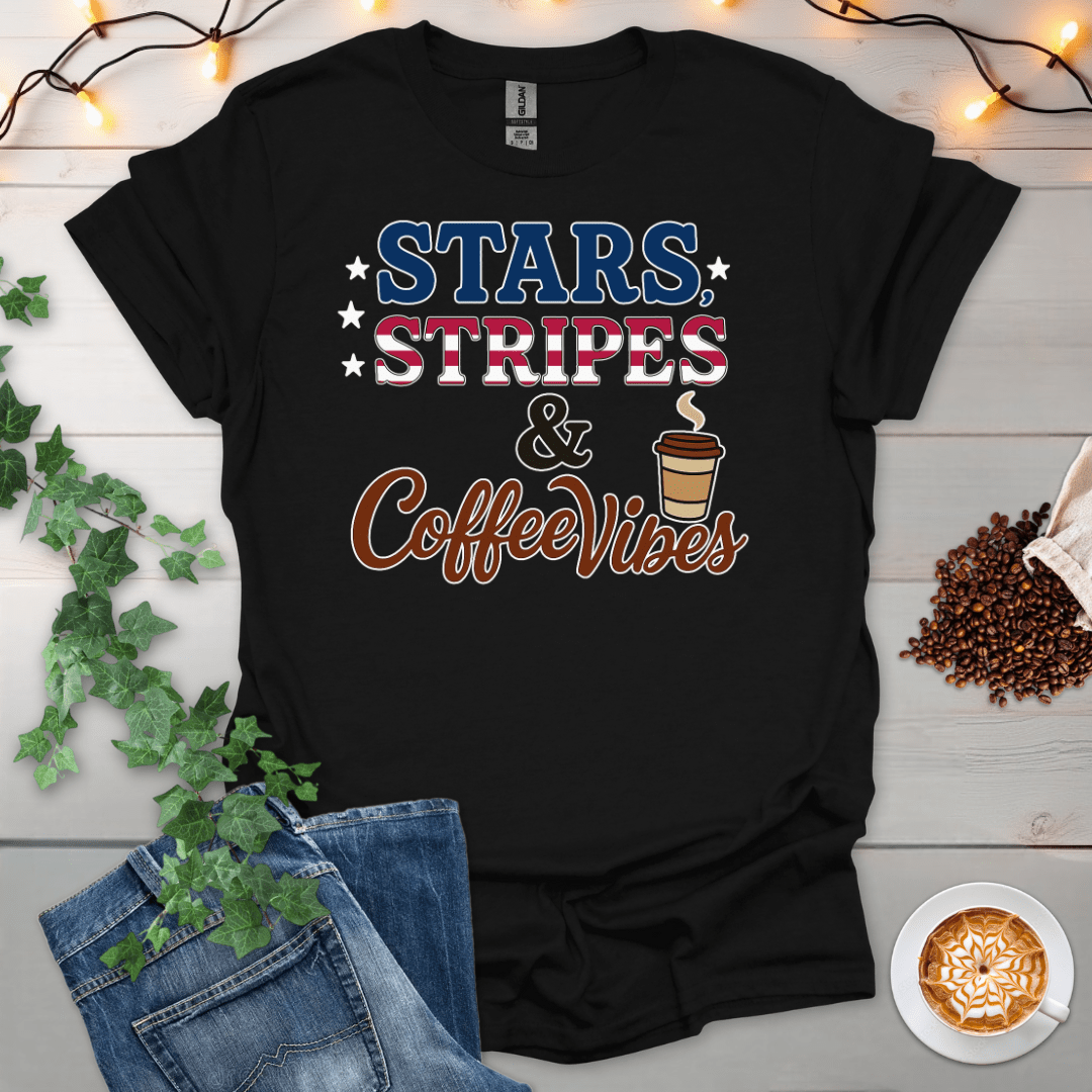Stars Stripes & Coffee Vibes T-Shirt