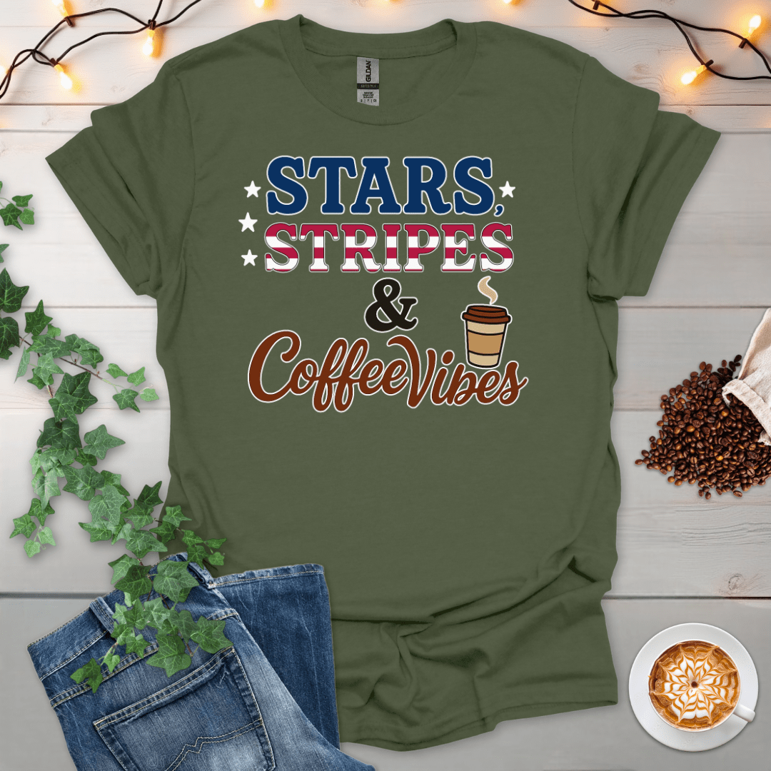 Stars Stripes & Coffee Vibes T-Shirt