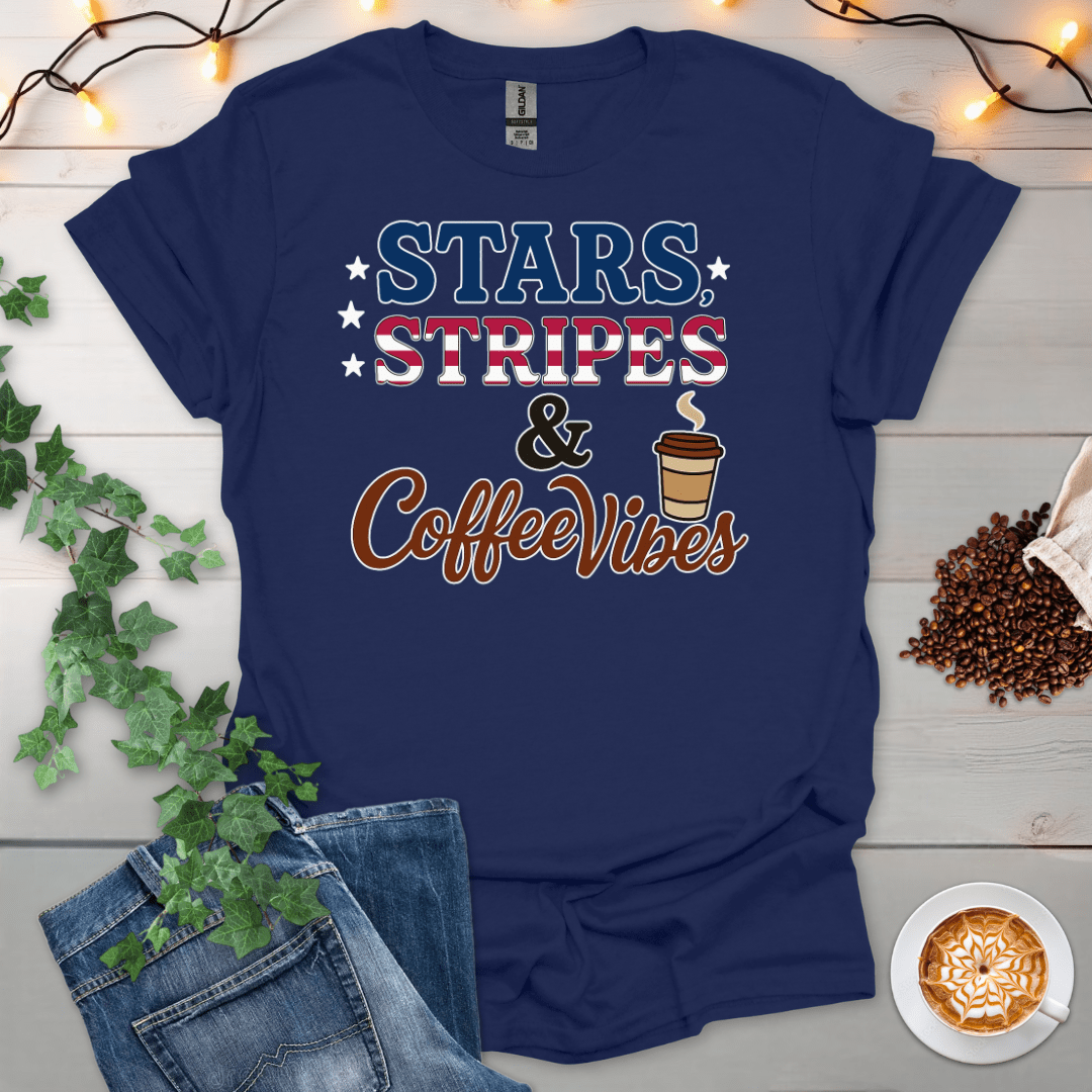 Stars Stripes & Coffee Vibes T-Shirt