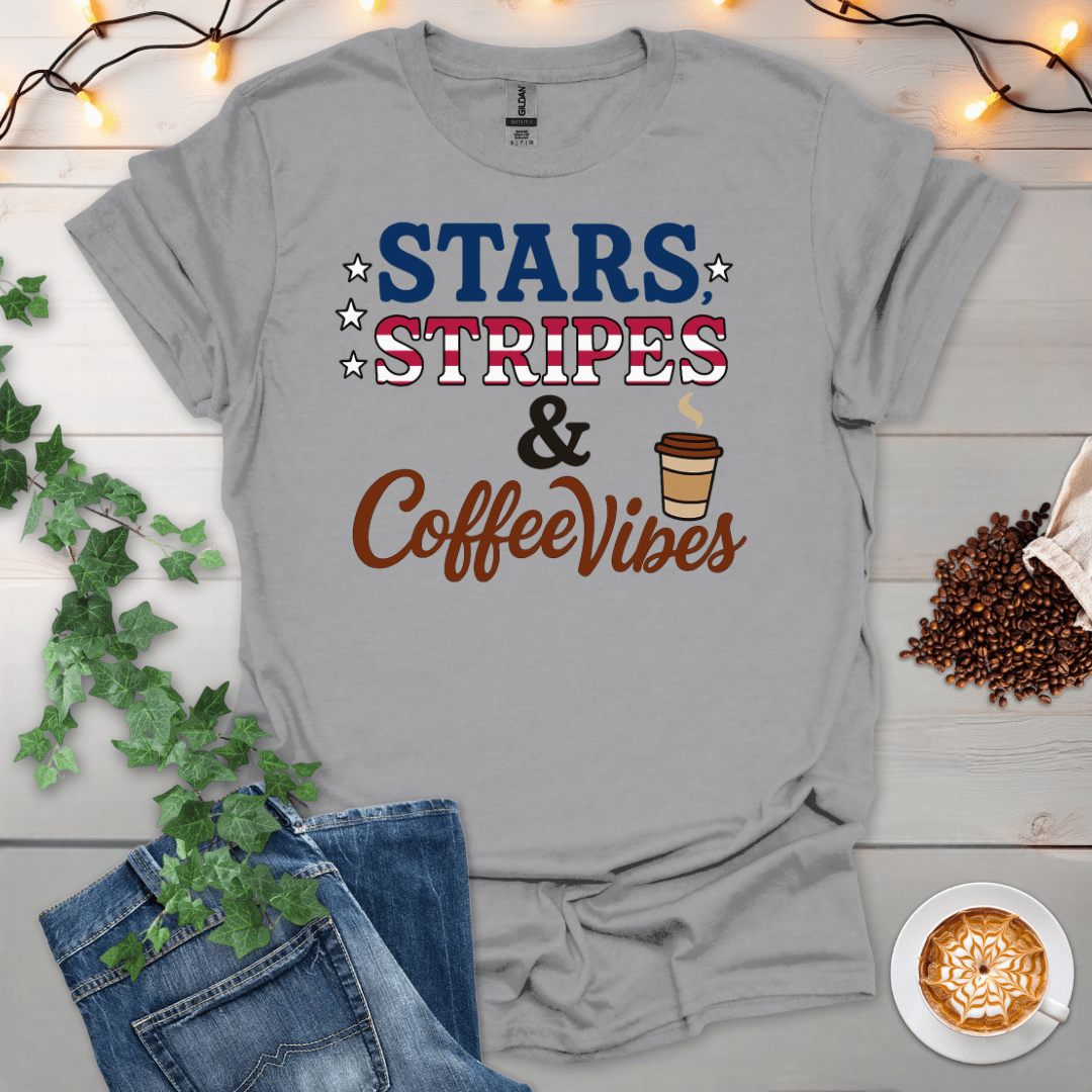Stars Stripes & Coffee Vibes T-Shirt