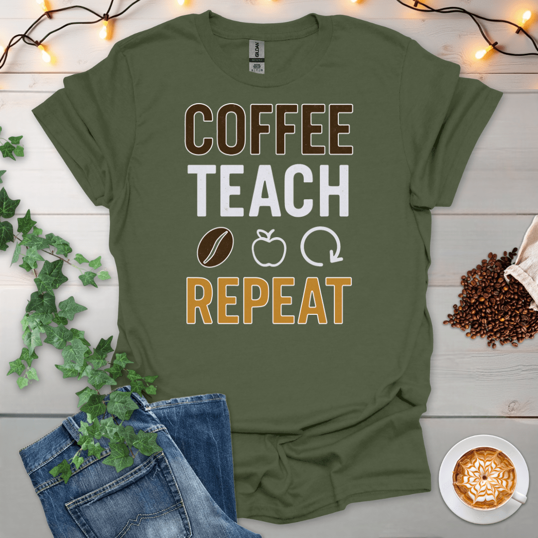 Coffee Teach Repeat T-Shirt