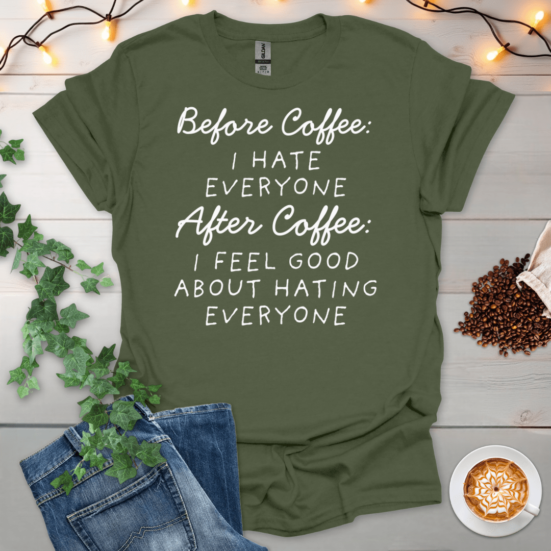 Before Coffee vs After Coffee T-Shirt