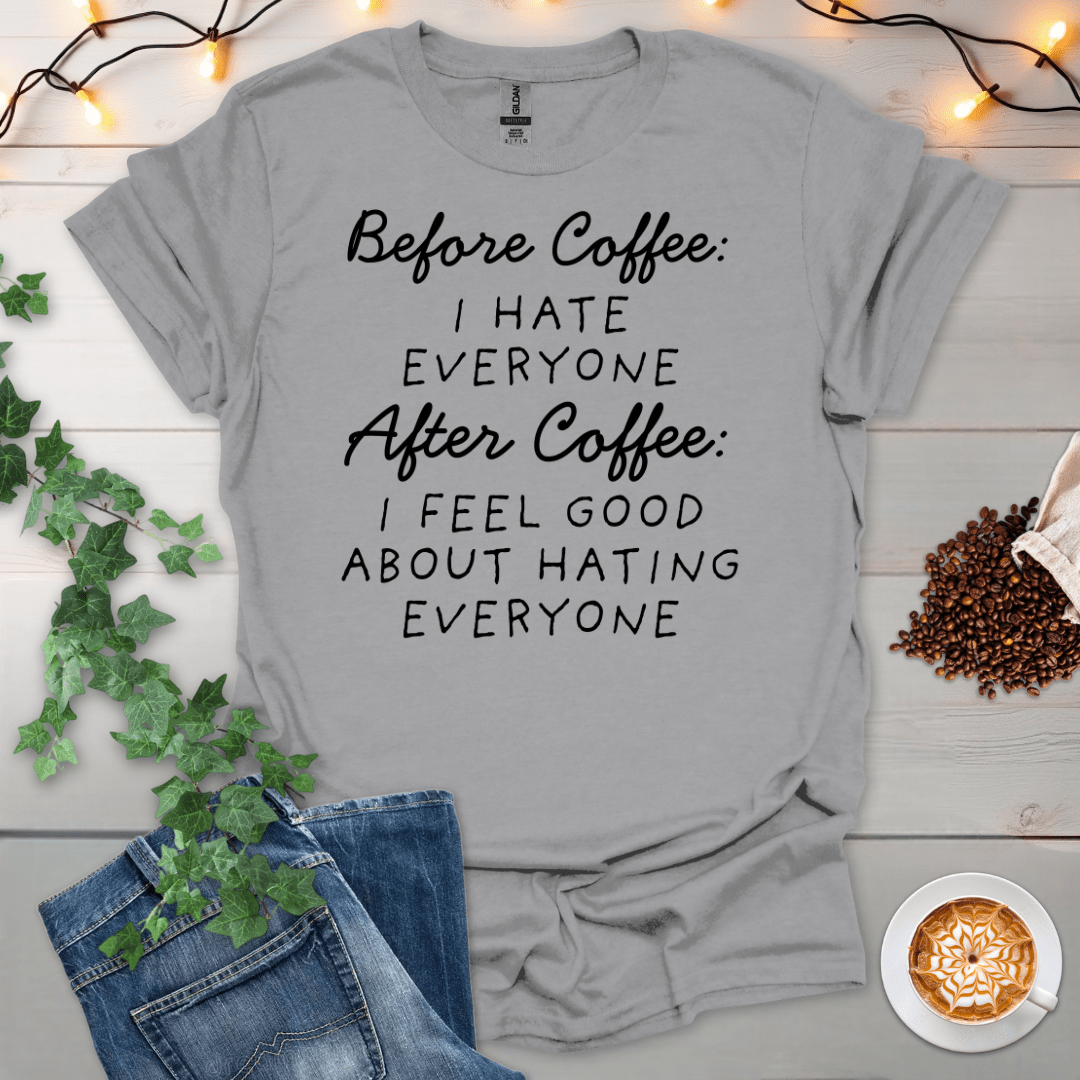Before Coffee vs After Coffee T-Shirt
