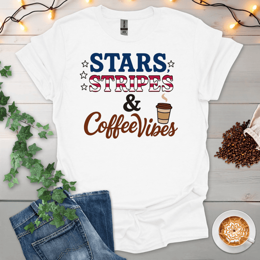 Stars Stripes & Coffee Vibes T-Shirt